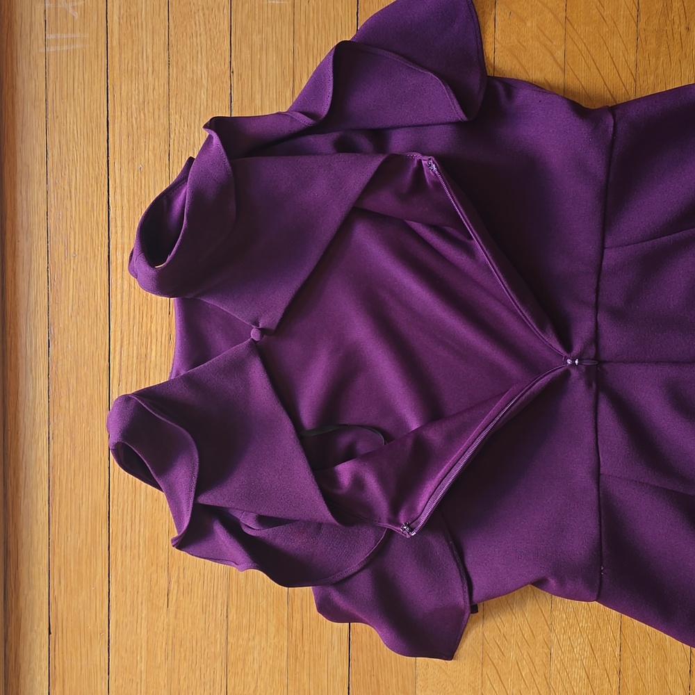 julia jordan, Purple Ruffle Jumpsuit, Back Cut Out, EUC, Women's 6 - Picture 11 of 11